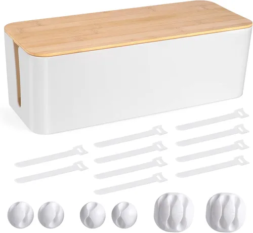 Vista 9 de Tuwechen Caja de gestión de cables, caja organizadora de cables