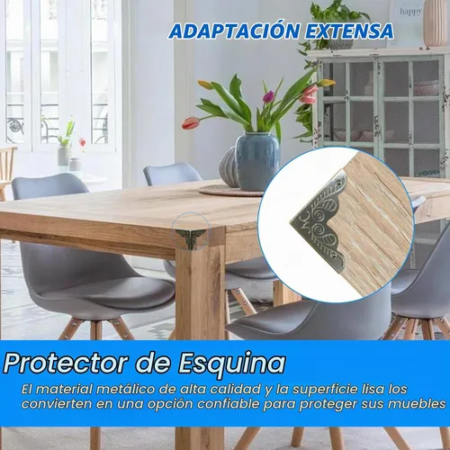 Vista 6 de SDTC Tech Paquete de 12 protectores de esquina de muebles de 1 x 1 pulgada, borde triangular de bronce antiguo, protector decorativo de esquina