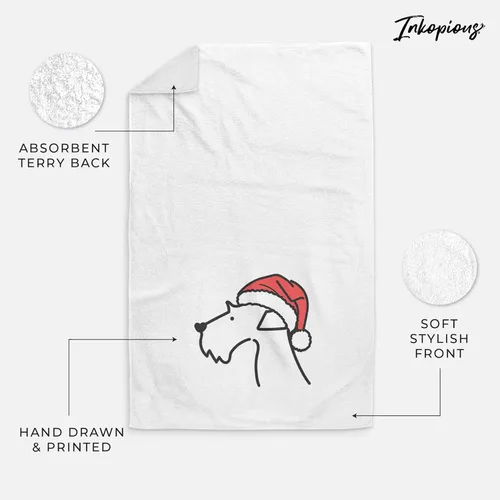 Vista 3 de Inkopious Santa Hat Airedale Terrier - Toalla de mano decorativa - Decoración navideña para el hogar