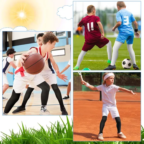 Vista 7 de Leggings de compresión para niños, paquete de 2 mallas atléticas, pantalones de compresión de baloncesto, leggings deportivos para niños