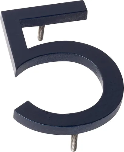 Vista 4 de Montague Metal Products MHN-12-F-NY1-4 Números flotantes modernos de aluminio cepillado sólido, 12 pulgadas, azul marino con recubrimiento en polvo