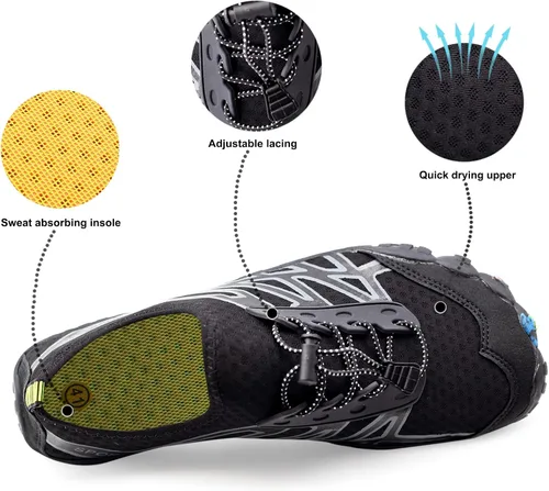 Vista 3 de Teemie Zapatos de agua para hombres y mujeres secado rápido calcetines acuáticos para exteriores zapatos deportivos