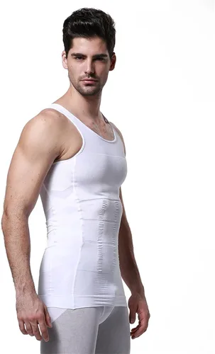 Vista 6 de GKVK Mens adelgazar cuerpo Shaper chaleco camisa Abdomen Slim