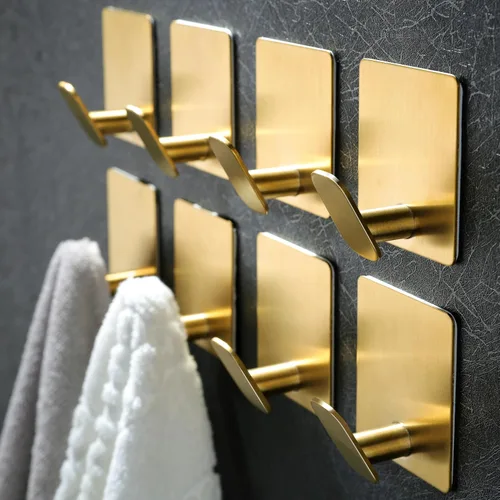 Vista 9 de DELITON Ganchos adhesivos – Paquete de 4 ganchos de pared para toallas/abrigos, para baño o cocina (negro mate, acero inoxidable)