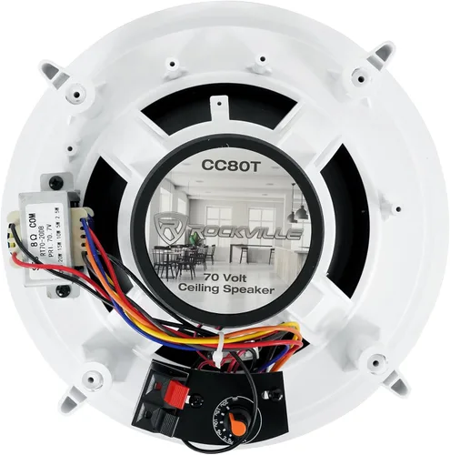 Vista 5 de Rockville Amplificador de fuente múltiple de matriz de 4 zonas+20 altavoces de techo blancos de 8 "70v