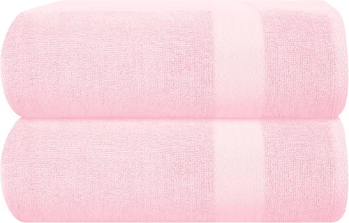 Vista 23 de GLAMBURG Juego de 2 Sábanas de Baño Extra Grandes de Algodón Premium de 700 GSM - 100% Algodón Peinado - 2 Sábanas de Baño 35x70 pulgadas - Calidad
