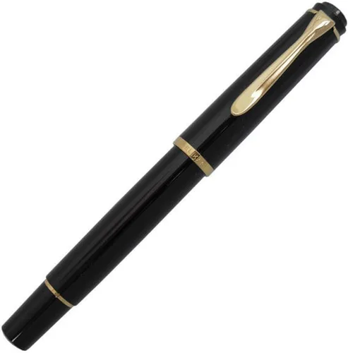 Vista 3 de Pelikan Pluma estilográfica M200, mediana, punta media, negra, clásica