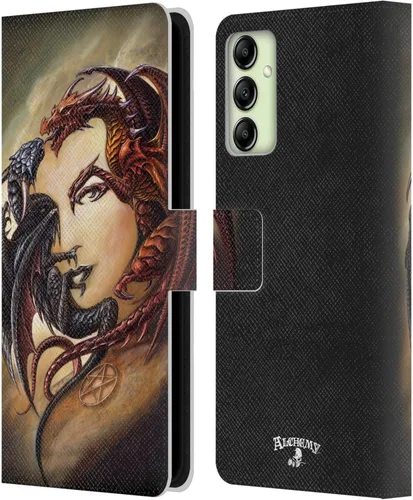 Vista 10 de Head Case Designs Officially Licensed Alchemy Gothic Caduceus Rex Dragon Leather Wallet Case Compatible with Samsung Galaxy A14 5G