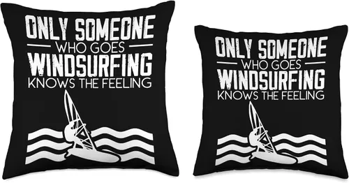 Vista 3 de Windsurfing Surfing Board Water Sports Throw Pillow