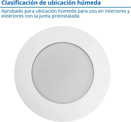 Vista 5 de NICOR Lighting Moldura de Ducha Empotrada Blanca de 6 Pulgadas con Lente Albalite (17505)