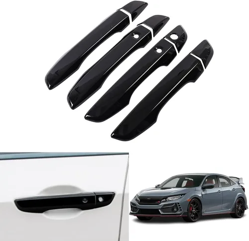Vista 10 de Accesorios exteriores personalizados para Honda Civic Hatchback/Type R 2016 2017 2018 2019 2020 2021 ABS manija de puerta cubierta de tazón