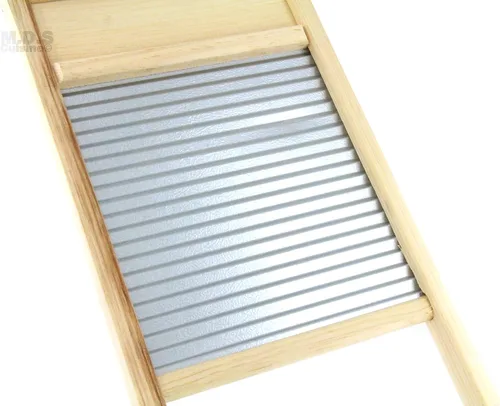 Vista 5 de Lavadero Tabla de Lavar de Madera para Lavandería Hoja Galvanizada Vintage Clásico De Madera