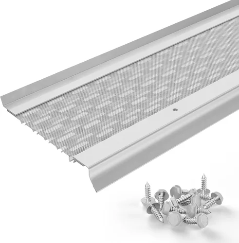 Vista 39 de Micromesh 5 pulgadas Gutter Guards Leaf Protection, 1 Pies Paquete de muestra Bronce oscuro, Malla de acero inoxidable, Cubiertas de canalón