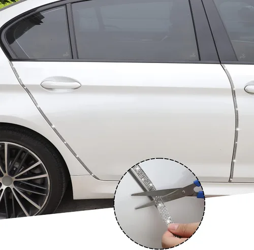 Vista 3 de TOMALL Bling Protector de Puerta de Coche Parachoques Anticolisión Tira Adhesiva de Cristal Antiarañazos Cristales Protector de Parachoques
