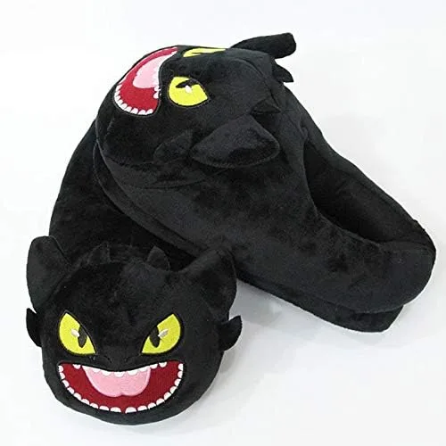 Vista 4 de XHBYG Pantuflas de felpa de dibujos animados de anime, sandalias de invierno para interiores, cálidas, unisex, lindas pantuflas de animales 9 2