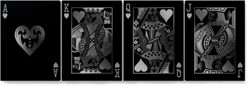 Vista 12 de Juego de 4 tarjetas Ace tamaño pequeño 4x 12 x 16 pulgadas / 0.75 pulgadas, arte en lienzo – Baraja de casino de sala de juegos de cartas vintage