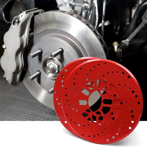 Vista 5 de Cubierta de rotor de disco, cubierta de freno de disco, 2 piezas universales para rueda de automóvil de aluminio de tambor de disco de rotor