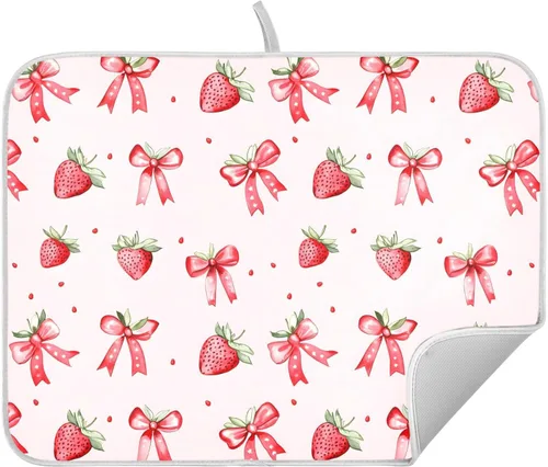 Vista 25 de Tapete de secado de platos de hojas de otoño y girasol, almohadilla absorbente de secado rápido, protector para encimera de cocina, 16 x 18 pulgadas