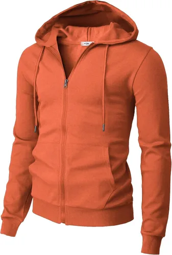 Vista 17 de H2H Sudadera con capucha y cremallera para hombre, ligera, de manga larga, básica, ajustada, de algodón, con bolsillo Cmohol048-gris