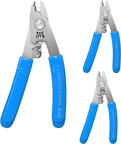 Vista 11 de 1 pelacables de fibra óptica de acero inoxidable CFS-3 de 3 orificios de fibra óptica de 3 puertos con mango de 6 pulgadas, azul