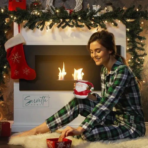 Vista 2 de Servette Home Tazas navideñas de invierno de 16 oz - Taza de Papá Noel de invierno
