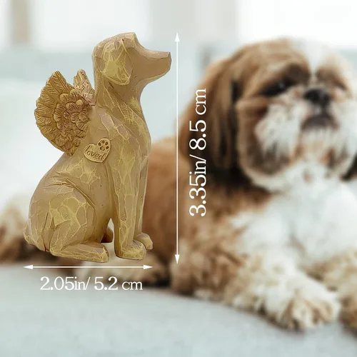 Vista 2 de Figura conmemorativa de ángel para la pérdida de perro, regalo de duelo de mascotas con puente arcoíris, regalo para mamá