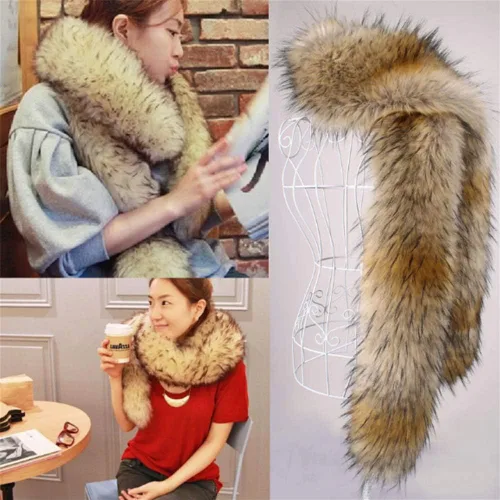 Vista 3 de Abrigo largo para hombre y mujer, cuello de piel sintética, abrigo cálido para invierno