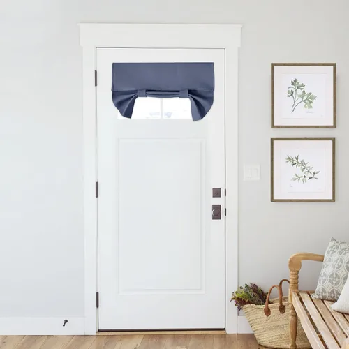 Vista 47 de PONY DANCE Cortinas de luz lateral, persianas opacas con aislamiento térmico para puerta francesa, puerta de vidrio de patio, 12 pulgadas de ancho x