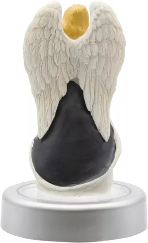Vista 4 de Joyful Moments - Figura de ángel de 5 pulgadas con pedestal iluminado que cambia