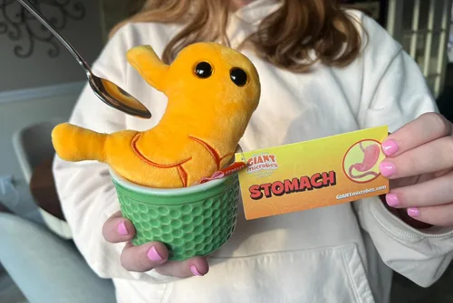 Vista 8 de GIANT MICROBES Felpa de estómago, debe tener bypass gástrico, imprescindible para cirugía bariátrica, regalos de gastroenterología, regalos