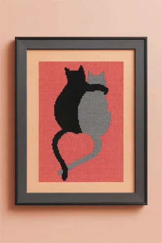 Vista 3 de Pepita Kit de puntos: Cat Pals, 7" x 10