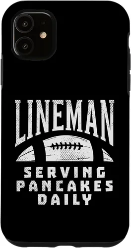 Vista 8 de Funda de regalo para iPhone 16 Ofensive Lineman Serving Pancakes Daily Football
