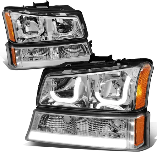 Vista 13 de Auto Dynasty Conjunto de faros LED DRL compatible con Chevy Avalanche Silverado 1500-3500 2003-2007, repuesto de faros delanteros laterales