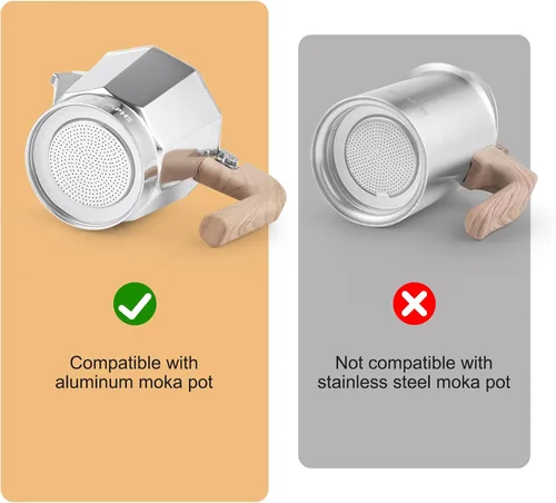 Vista 3 de Sivaphe 3 tazas Moka Pot piezas de repuesto infusor para estufa italiana de aluminio, cafetera expreso, 1 filtro y 3 sellos de junta de silicona