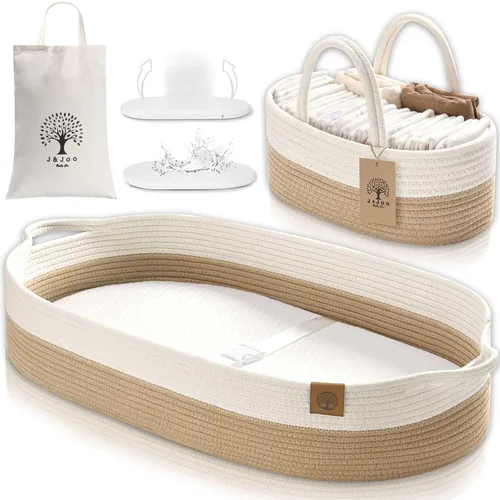 Vista 13 de Cesta cambiador de bebé incluye pañalera, suave e impermeable, de doble cubierta, portátil, cambiador para tocador y cambiador, regalo para baby
