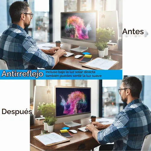 Vista 6 de KEANBOLL Panel protector de pantalla antiluz azul para monitor de computadora de 24 pulgadas, filtro de bloqueo de luz azul, protector antirreflejos