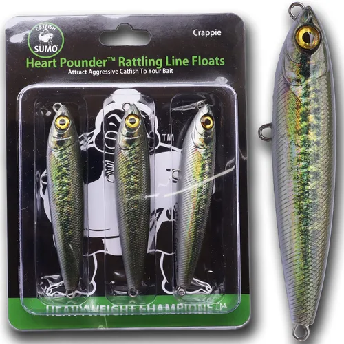 Vista 7 de Heart Pounder Catfish - Señuelo flotante para pesca de gato, clavija estilo dragón demonio para cebos de tamaño bruto, 5 pulgadas, paquete de 3