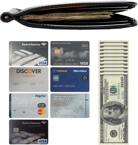 Vista 4 de Tony Perotti Mens Money Clip Bifold Wallet Slim Minimalist Card Case Pockets Italian Leather