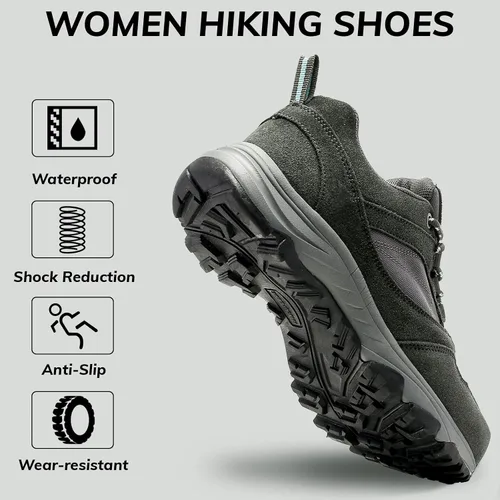 Vista 3 de COTTIMO Zapatos de senderismo para mujer, impermeables, cómodos, ligeros, antideslizantes, transpirables, para trabajo al aire libre