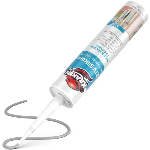 Vista 42 de Kraken Bond Sellador de silicona negro resistente al agua Cartucho de 100 a 10 onzas líquidas, RTV silicona para calafatear cocina y baño, todo uso
