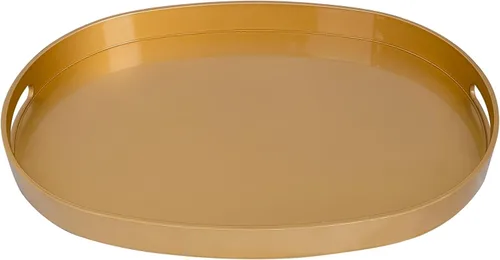 Vista 13 de MAONAME Juego de 2 bandejas decorativas rosadas, bandeja ovalada con asas