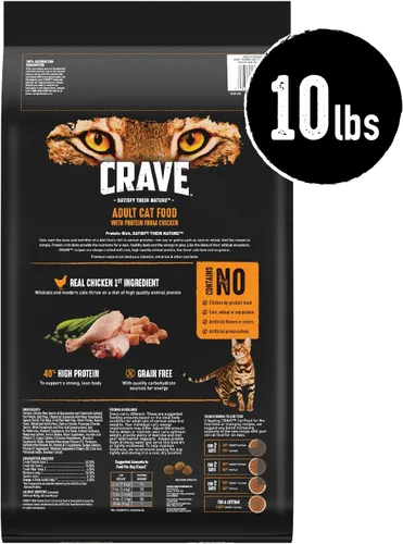 Vista 2 de Alimento seco para gatos CRAVE alto en proteína, sin cereales