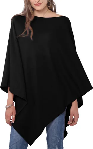 Vista 40 de MissShorthair Versatile Women's Shawl Wrap – Soft Knitted Poncho Cape Scarf for Fall Winter