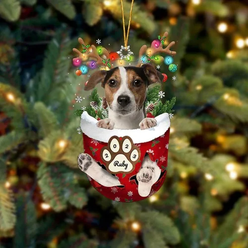 Vista 84 de Adornos personalizados de Pug cervatillo – Decoración personalizada para árbol de Navidad con patas de bolsillo de nieve