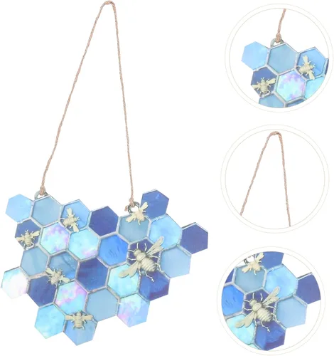 Vista 5 de Adorno de panal de abeja, decoración del hogar, colgante de panal de abeja, adorno colgante de puerta, nido de abeja artesanal, decoración colgante