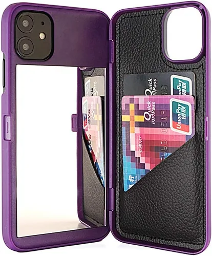Vista 6 de Funda para iPhone 11 Pro Max, funda tipo cartera de lujo para mujer con tarjetero a prueba de golpes espejo y soporte para Apple iPhone 11 Pro Max