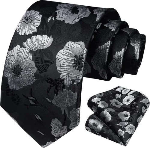 Vista 176 de Corbatas florales tejidas clásicas para hombre, corbata cuadrada de bolsillo, corbatas formales para hombres, boda con pañuelo