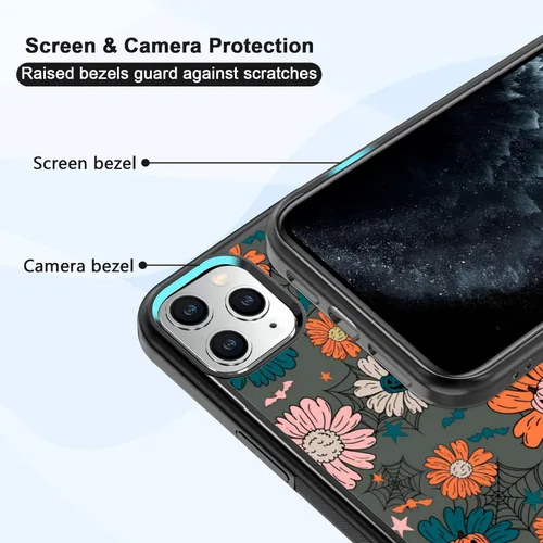 Vista 2 de Funda para iPhone 11 Pro Max, funda protectora de poliuretano termoplástico (TPU) a prueba de golpes, diseño de cabeza de calabaza, diseño de araña