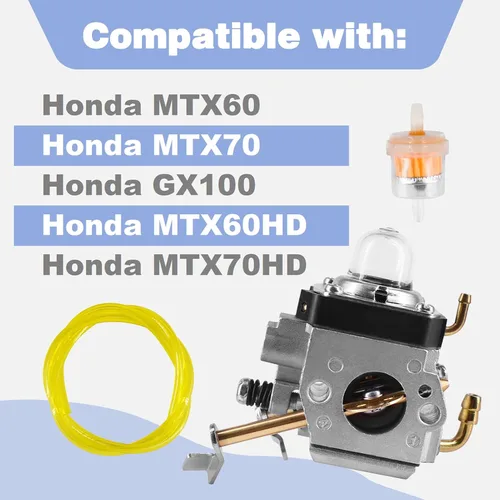 Vista 2 de Kits de carburador aptos para Honda MTX60 MTX70 GX100 MTX60HD MTX70HD reemplaza a 16100-Z4E-S43 HDA278 GX100Ukrbf