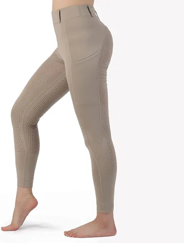 Vista 4 de Mallas de equitación para mujer pantalones de entrenamiento con agarre de silicona